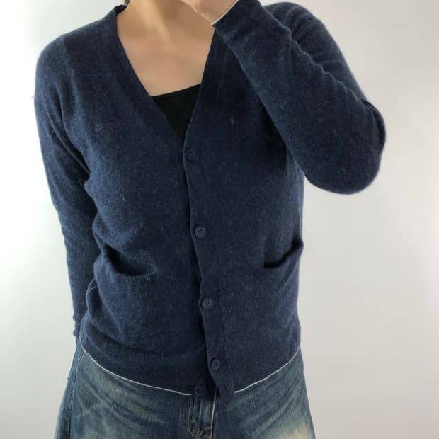 [M] 라코스테 우먼 네이비 울 가디건