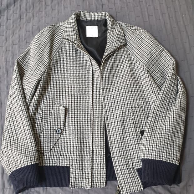 산드로 옴므  체크 패턴 자켓