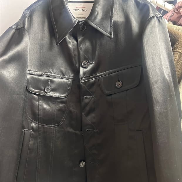 다이리쿠 DAIRIKU Satin jacket black (M)
