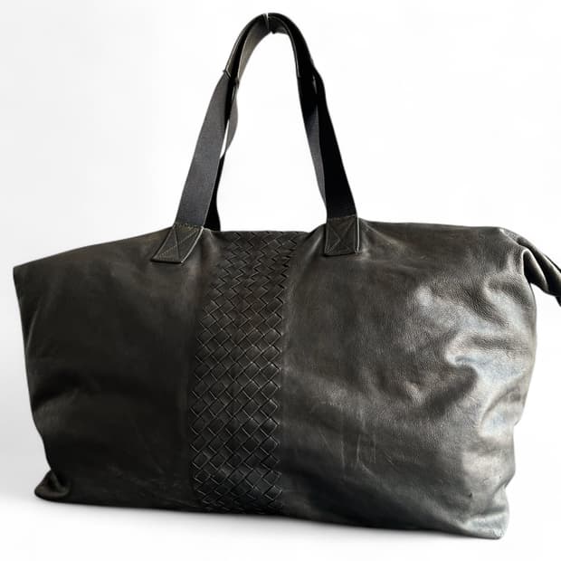 보테가베네타 인트레치아토 가죽 보스톤백