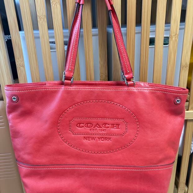 코치coach 리얼레더 쇼퍼백