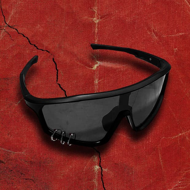 Japanese 90s 빈티지 레트로 아일렛 쉴드 블랙 선글라스