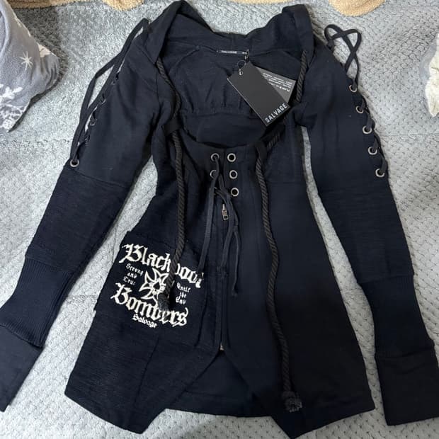 빈티지 샐비지 탑 슬리브리스 