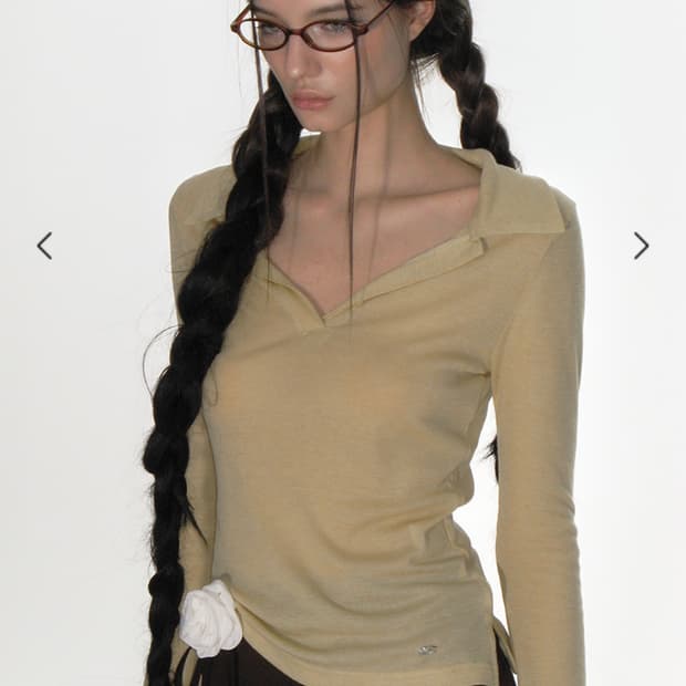 Crank SHEER COLLARED TOP  크랭크 시어카라탑