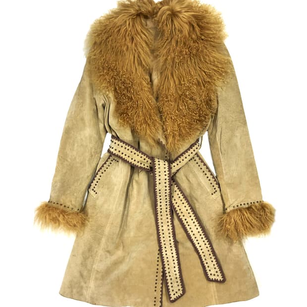 Vintage 롱 헤어 퍼 가죽 자켓