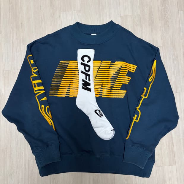 [L] 나이키 x CPFM 삭스 플리스 크루넥 다크 그린 - US/EU