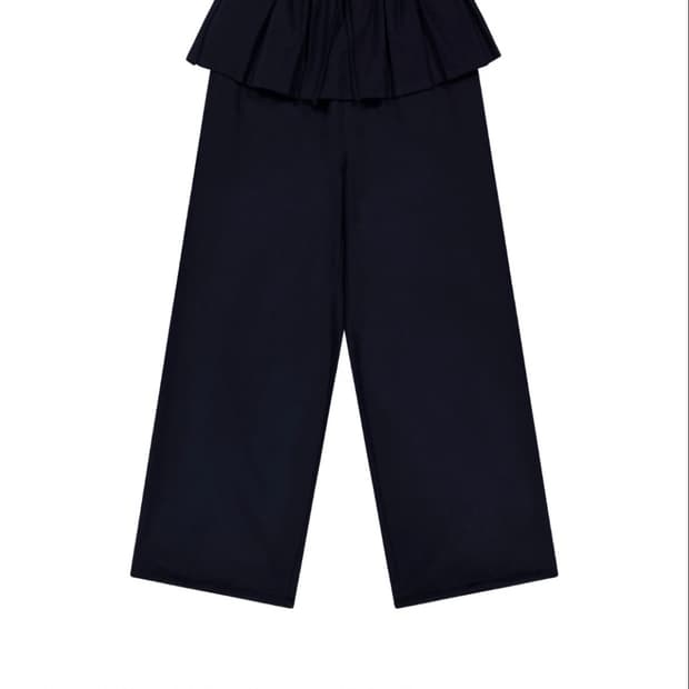 코이세이오 PLEATS OVER WOOL PANTS DARK NAVY