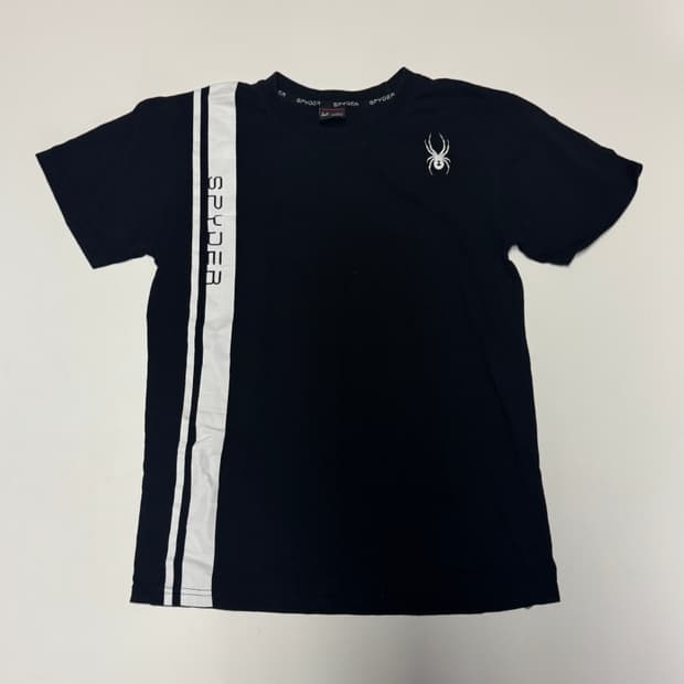 여성 스파이더 Spyder 로고 반팔 티셔츠 M 블랙