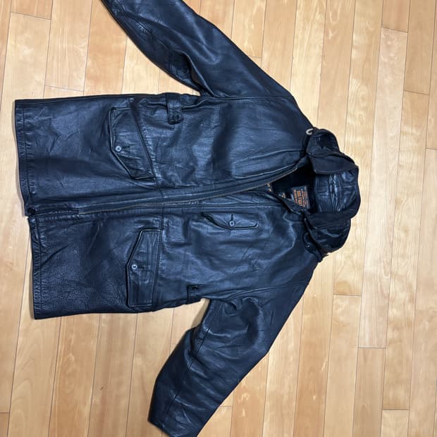 소가죽 후드 자켓