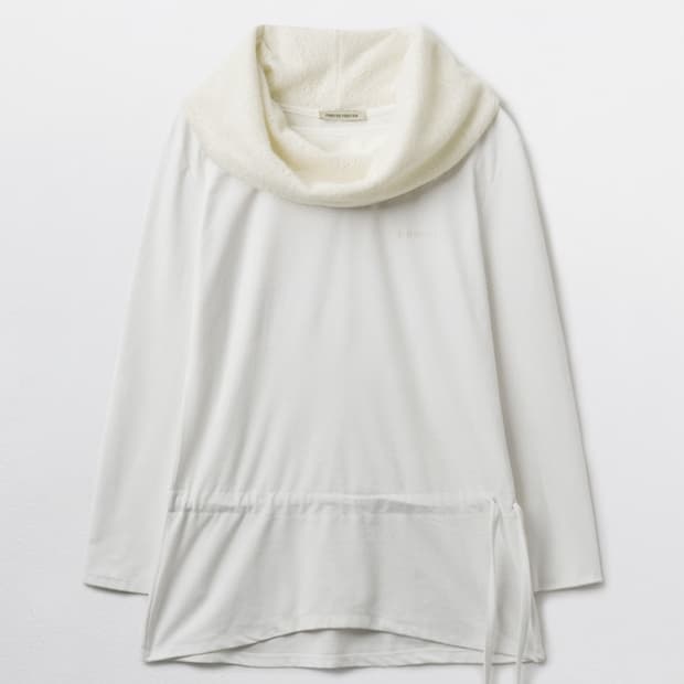피브스피브스 Neck Drape Top / White