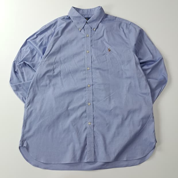 CA636 XL 폴로 QR 블루 솔리드 셔츠 남방