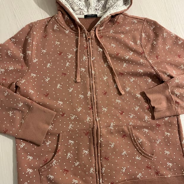 빈티지 리본 레이스 후드집업 하구미 대장 모리걸