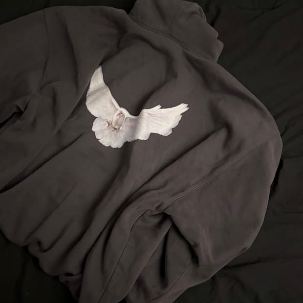 이지 갭 바이 발렌시아가 도브 후드 다크 그레이