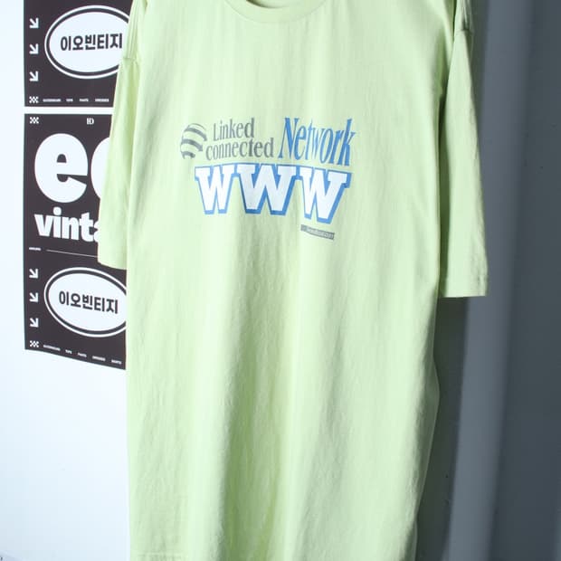 (XL-2XL) 척 반팔 티셔츠 빅사이즈 연그린 올드스쿨-H34954