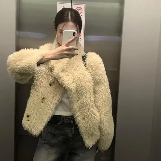 뽀글이 무스탕 겨울 퍼 자켓