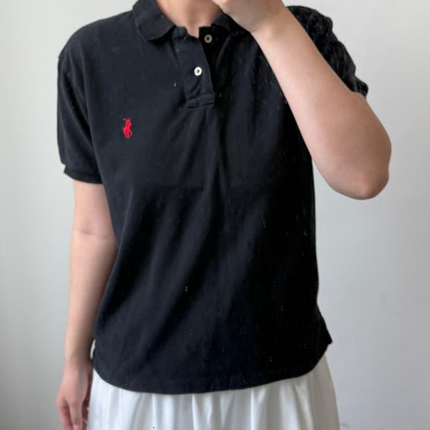 [M] 폴로 블랙 카라 반팔티셔츠