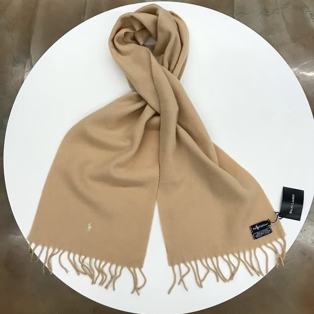 폴로 베이지 울 머플러