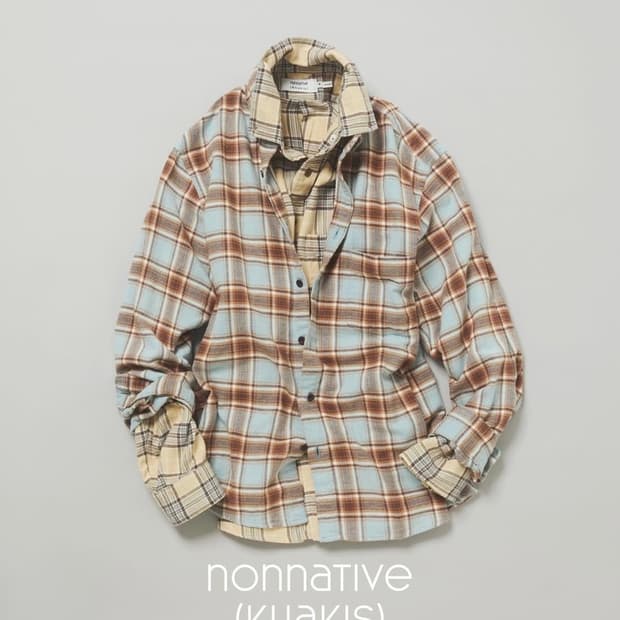 카키스 논네이티브 드웰러 bd 플란넬 체크셔츠 타탄 블루 xl사이즈