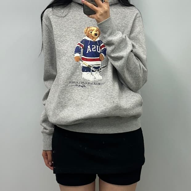 폴로 랄프로렌 신형 베어 그레이 후드티