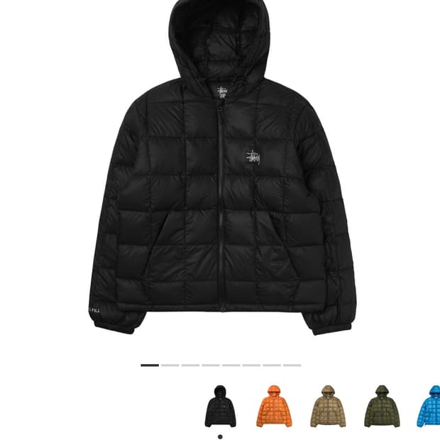 스투시 미드웨이트 후드 푸퍼 M 블랙 패딩