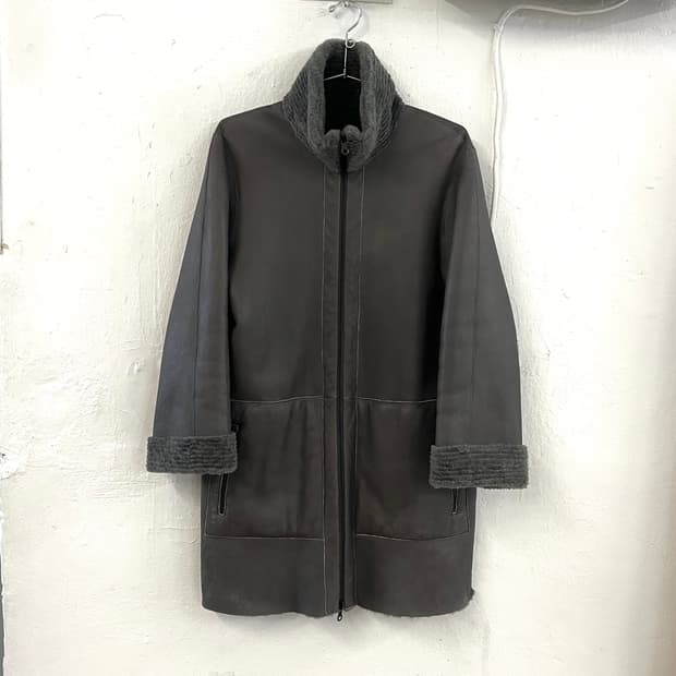 DROME 드로메 리버시블 램스킨 퍼 무스탕 코트