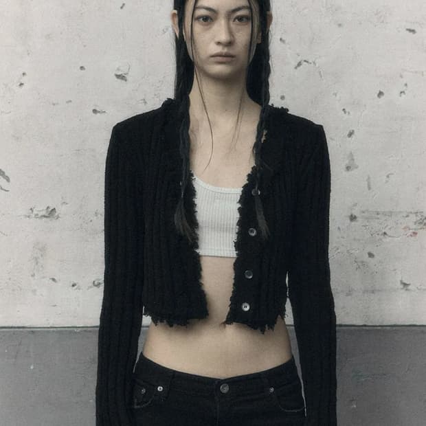 보헤미안서울 태슬 코튼 가디건 블랙