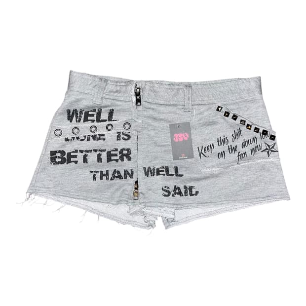 스터드 프린팅 면 숏 반바지 y2k갸루