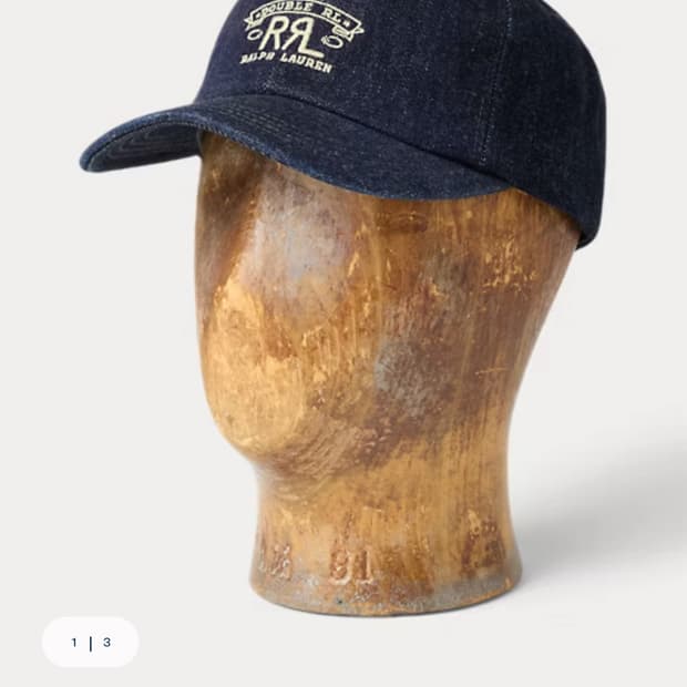 RRL 더블알엘 랜치 로고 데님 볼 캡 린스