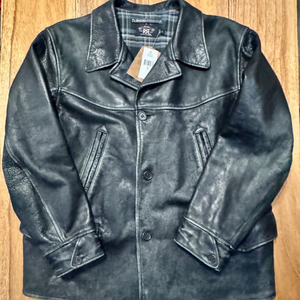 RRL 더블알엘 카우레더 카 코트