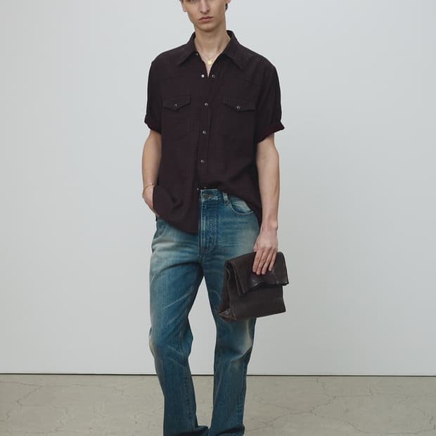 토니웩 RAW-CUT WESTERN CHECK SHIRT_ BURGUND