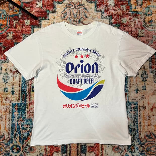 [L] 오리온 맥주 프린팅 반팔