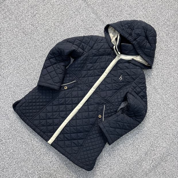 130-9Y 헤지스 퀄팅 롱 자켓 0324J