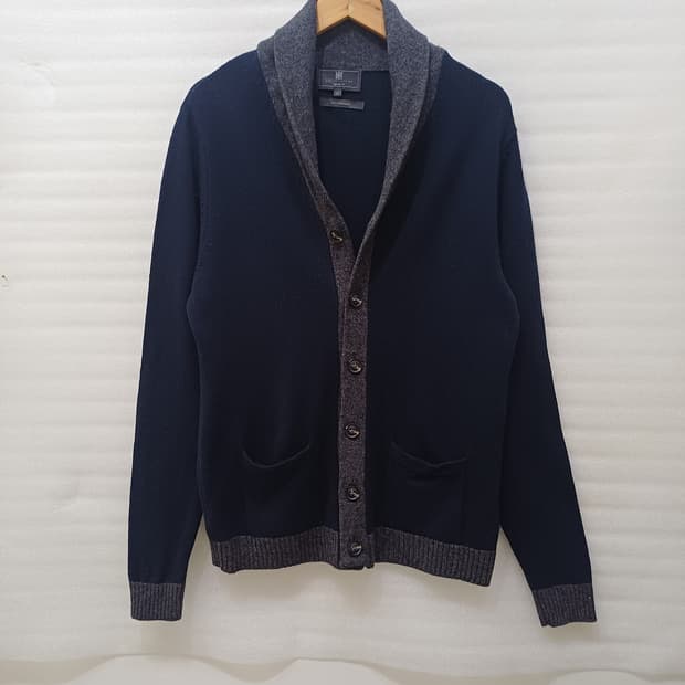 막스앤스펜서 숄카라 울 니트 가디건 남성 M 중간두께 사랑봉봉