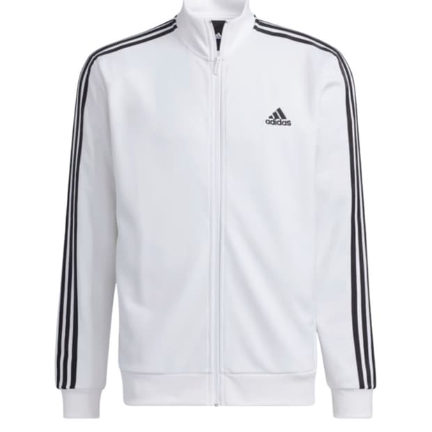 아디다스 3S 레귤러 핏 더블 니트 트랙 탑 화이트 져지