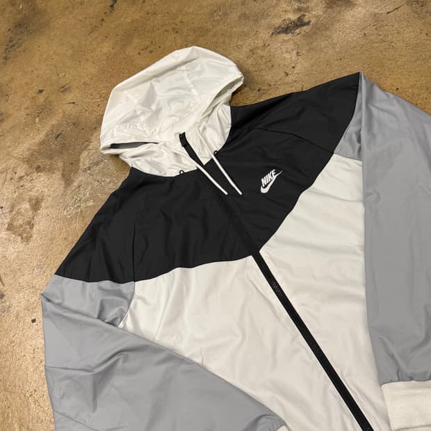 [정품/L] 나이키 바람막이 후드 블랙 화이트 그레이 b17