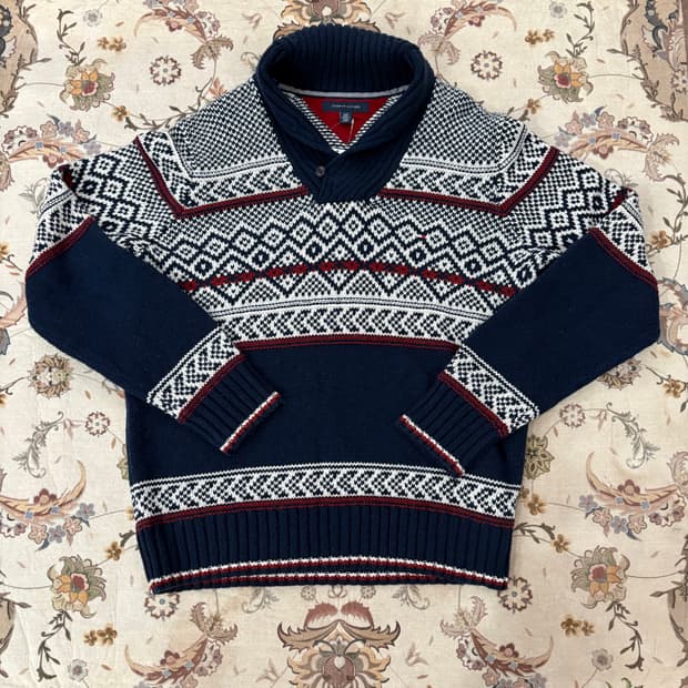 타미힐피거 노르딕 숄카라 긴팔니트