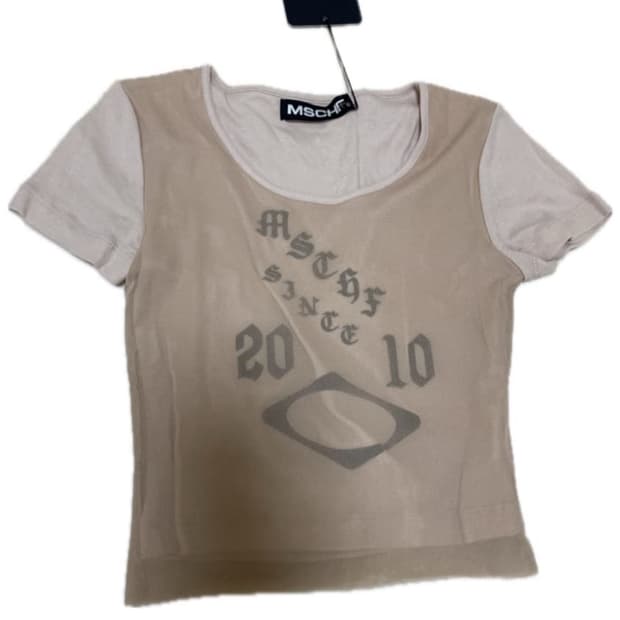 미스치프 시어 매쉬 탑 라이트 베이지 s(택 있음)