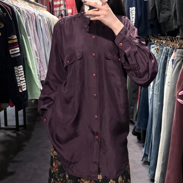 [IM] 실크 긴팔셔츠 딥퍼플