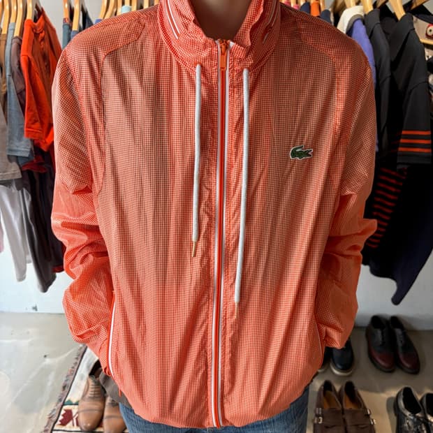 Lacoste 체크 윈드브레이커 M