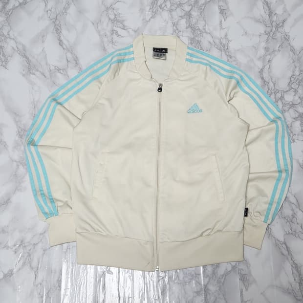 아디다스 삼선 아이보리x민트 트레이닝 져지 자켓