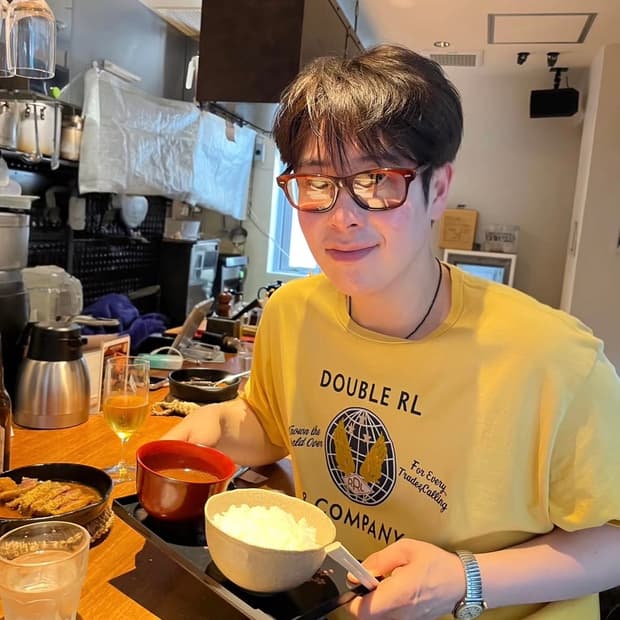더블알엘 RRL 가먼트 다이 저지 그래픽 티셔츠 옐로우 M 사이즈