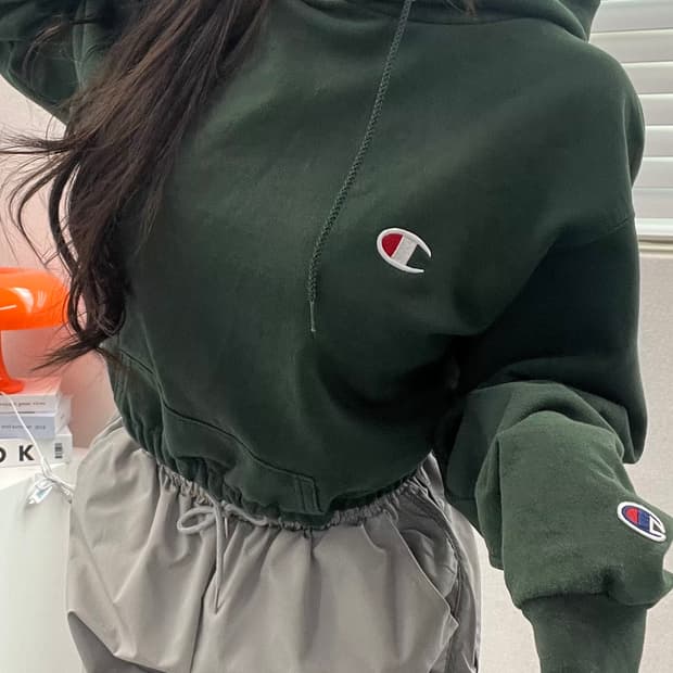 (WOMEN)챔피온 크롭 후드-M787