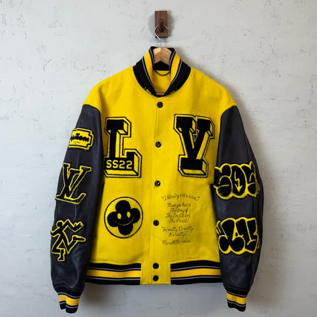 루이비통 엠브로이드 레더 자수 바시티 자켓