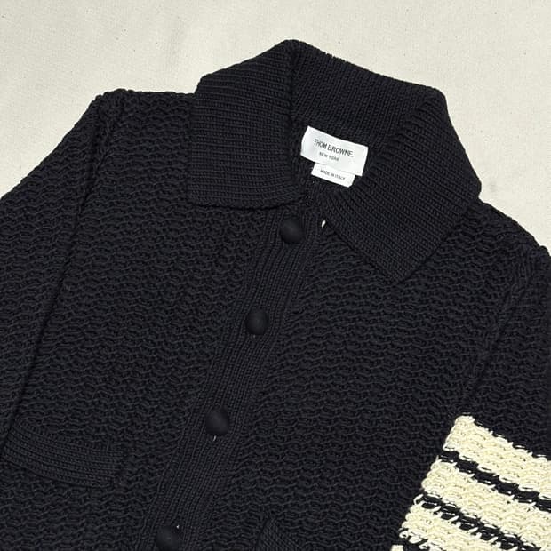 40 톰브라운 여성용 네이비 케이블 니트 가디건