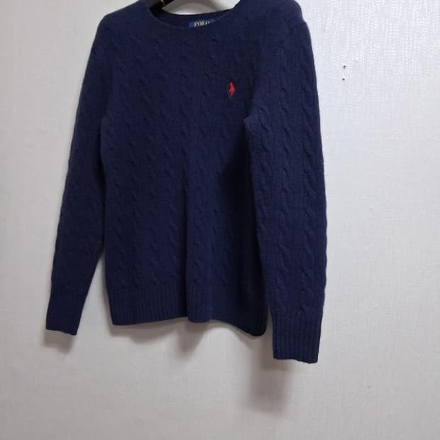폴로랄프로렌 양모 메리노울니트 네이비 꽈배기 XS