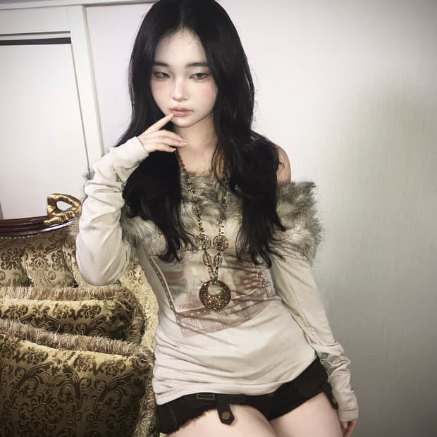 Just Your Doll Fur Off-Shoulder Top