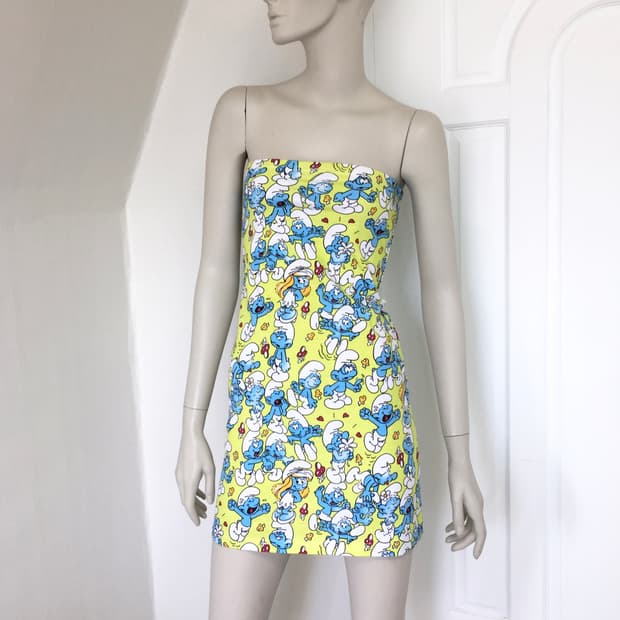Cute Smurfs Tube Top Dress