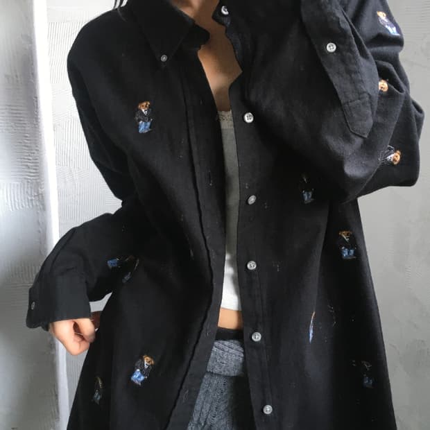 Polo 폴로 랄프로렌 신형 베어 자수 버튼 다운 셔츠