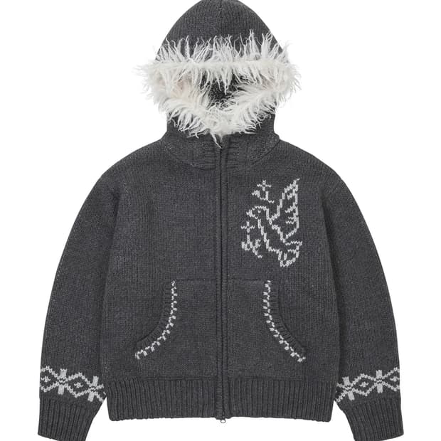 코위찬 퍼 후드집업