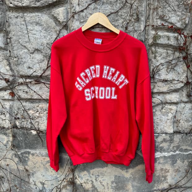 00s 길단 빈티지 프린팅 스웻 셔츠 맨투맨 레드 m